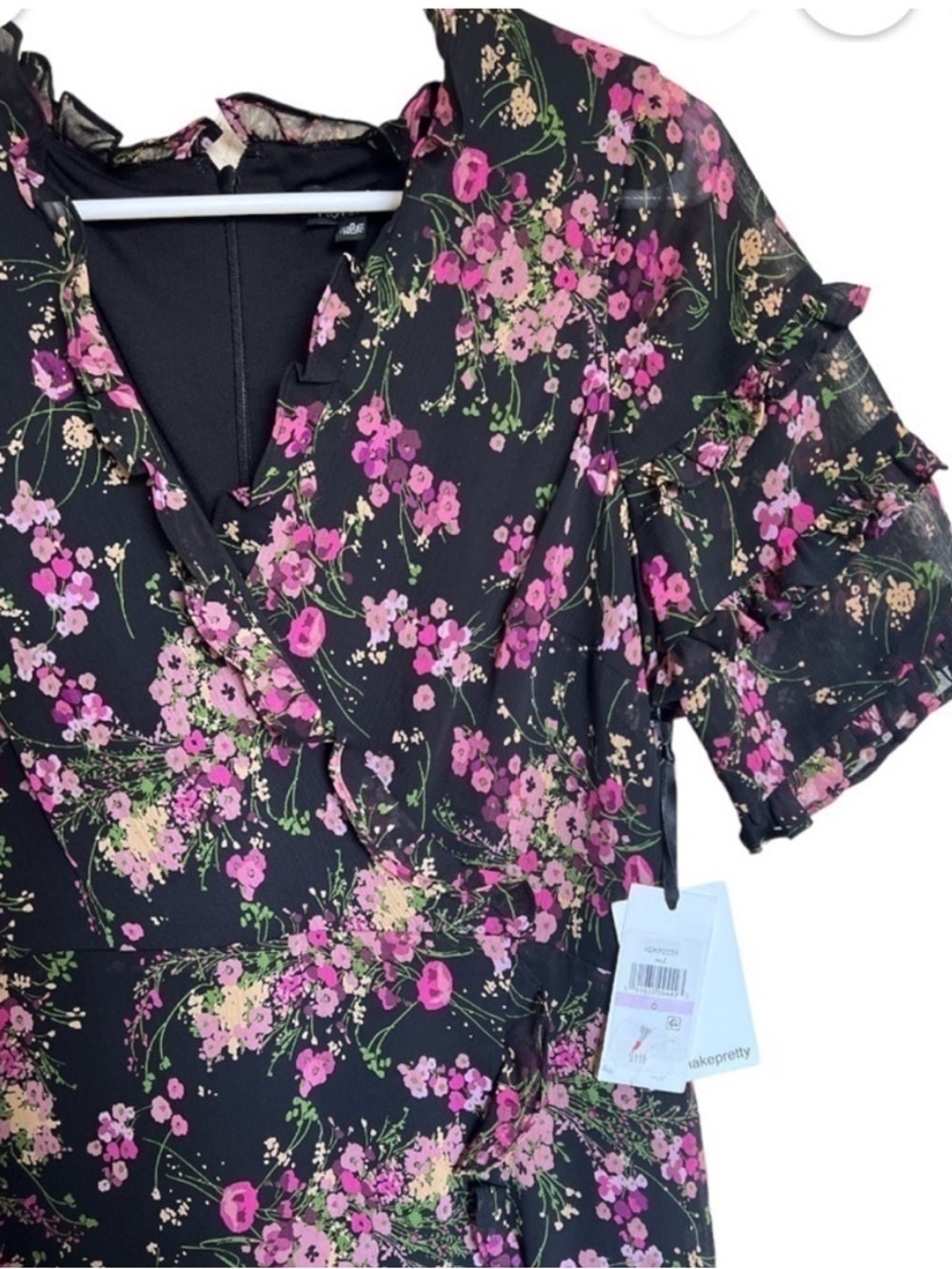 Kensie Floral Ruffle Dress | Feminine Flowy Midi Dress - Picture 4 of 8